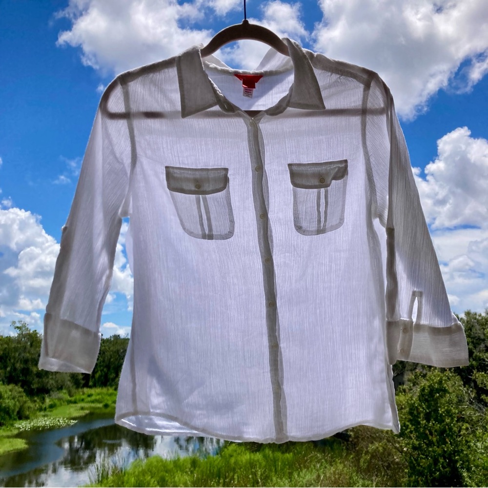 Monsoon White Textured Blouse